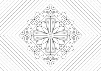 Geometric flower mandala for coloring