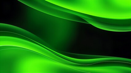 Dark green waves flowing smoothly against a black background, creating a sleek and modern abstract design.