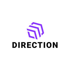 Abstract business logo design template with arrow symbol.