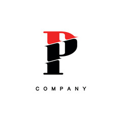 Obraz premium Creative Red and Black Letter P Company Logo Design
