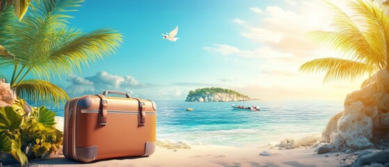Fototapeta premium Summer vacation travel trip planned concepts background