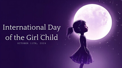 International Day of the Girl Child poster with date October 11th 2024