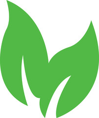 tow leaf, green leaf, icon, logo, eco, bio vector illustration