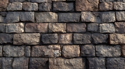 Brick wall with many cracks and holes The walls are brown and have a rough texture. It's a piece of art.