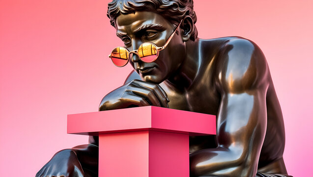 Title: A Majestic Sculpture of the Thinker

