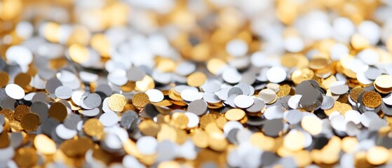 A close up of gold and silver glitter