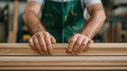 Carpenter assembling a custom wooden cabinet using traditional joinery techniques detailed craftsmanship hand tools 