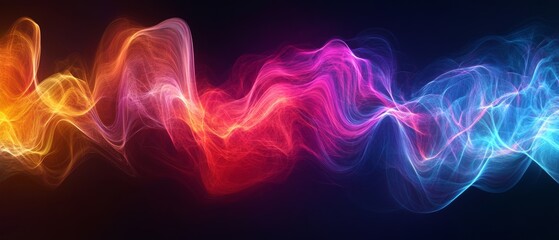 Obraz premium A colorful wave of light with a blue and red section