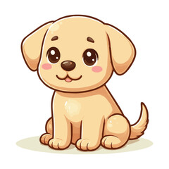 Obraz premium Cute Labrador Retriever Sitting Cartoon Vector Icon
