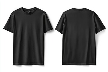 Black Tshirt Mockup Front and Back Isolated created with Generative AI