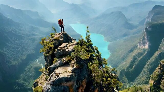 A daring and adventurous feat, showcasing the human spirit and the beauty of nature.