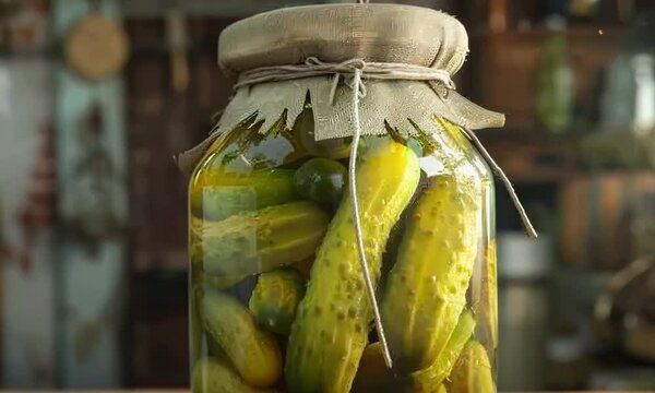 Glass jar filled with pickles, Video