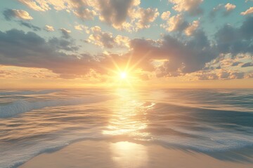 Golden Sunset over the Ocean