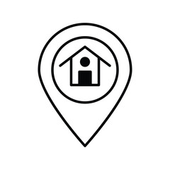 house location glyph icon with white background vector stock illustration