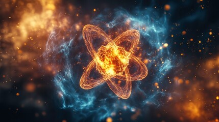 Fusion and fission interactions, showcasing the dynamics of energy generation and atomic particles