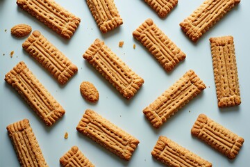 Crunchy Biscuit Snack Isolated on Light Background Silhouette