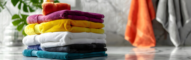 Chenille throw blankets in assorted colors with gray marble in background