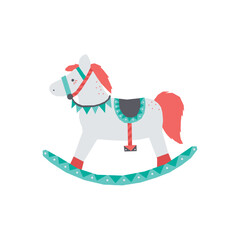 rocking horse toy vector illustration cute