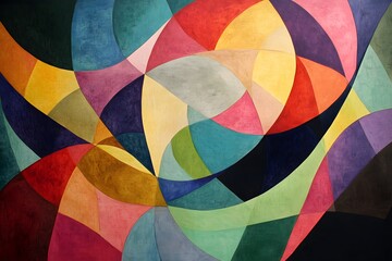 Fototapeta premium Abstract Art with Geometric Shapes and Vibrant Colors