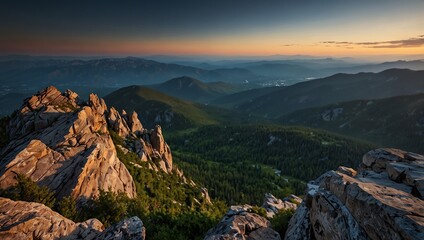 sunset in the mountains