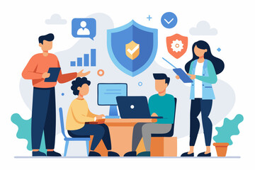 People at a table with laptops in a casual setting