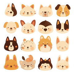 set of funny animals