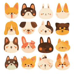 set of funny animals