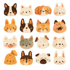 set of funny animals