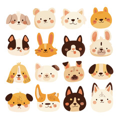 set of funny animals