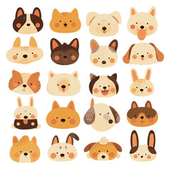 set of funny animals