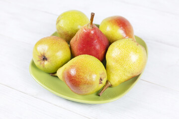 Fresh williams pears Bartlett pear on white background