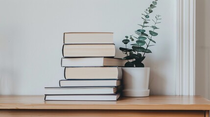 Obraz premium Pile Of Books In A White House Background 