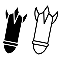 Missile icon. Trendy Missile logo concept on white background from army and war collection. Suitable for use on web apps, mobile apps and print media.