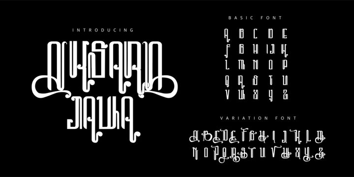 Aksara Jawa font traditional with Java Style tradisional kuno Javanese Font.Aksara Hanacaraka with modern Style bolt minimalis 