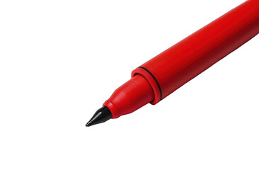 PNG Red Marker Pen Tip on White Background - Realistic Stationery Design Element on Transparent Background