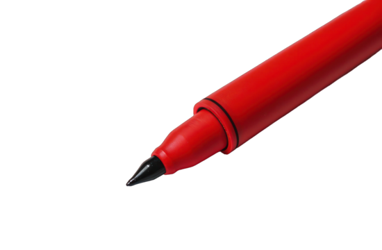 PNG Red Marker Pen Tip on White Background - Realistic Stationery Design Element on Transparent Background
