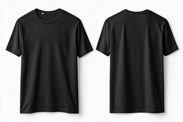 Black Tshirt Mockup Front and Back Isolated created with Generative AI