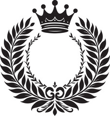 crown laurel wreath vector art,graphics crown laurel wreath icon set,vintage illustration crown laurel wreath clipart,vector crown laurel wreath flat style artwork design