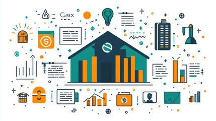 Obraz premium infographic illustrating various college savings plans and investment strategies using vibrant colors and simple icons