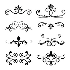 Stunning vintage decorative elements vector. Perfect for adding an elegant touch to designs, invitations, crafts, and vintage-themed projects.