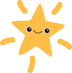 Cute star with smiling face