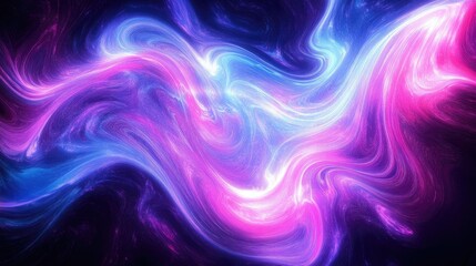 Fototapeta premium Luminescent waves of light in abstract pattern