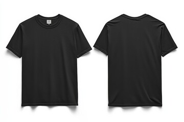 Black Tshirt Mockup Front and Back Isolated created with Generative AI