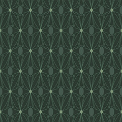 Green Diamond Art Deco Geometric Seamless Vector Repeat Pattern