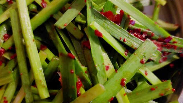한국 음식 반찬 부추