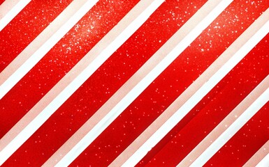 Festive Diagonal Red and White Stripes with Glittery Texture
