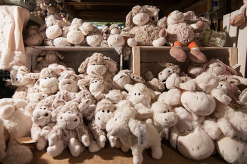 TRENTO, ITALY - 06 DECEMBER 2016 - Christmas sheeps at the traditional Christmas markets on december 06 2016, in Trento, Italy. The Christmas market of Trento are one of the most visited in the world.