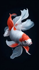 Naklejka premium Stylized illustration of betta fish in bold lines and contrasting colors.