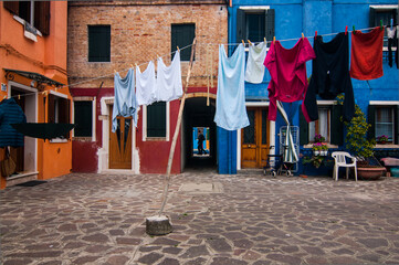  Clothes drying in the island of Burano, Venice, Italy.