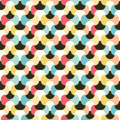 Irregular Colorful Quirky Ogee Seamless Vector Repeat Pattern